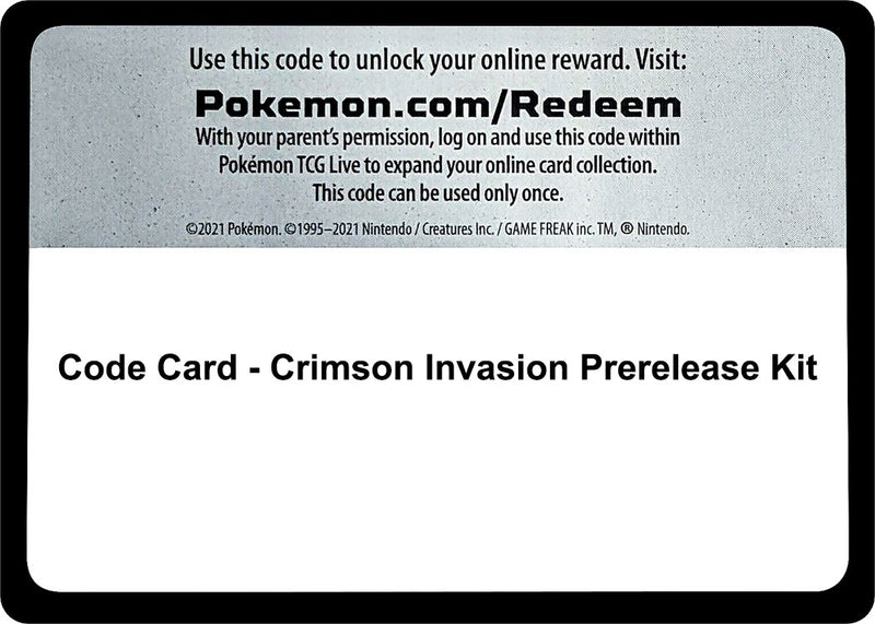 Image for Code Card - Crimson Invasion Prerelease Kit (SM - Crimson Invasion) - Pokemon