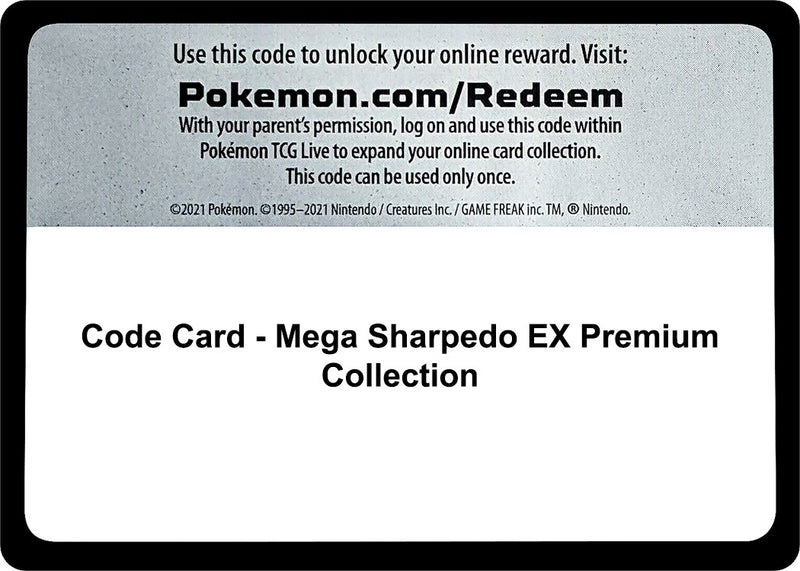 Image for Code Card - Mega Sharpedo EX Premium Collection (SM Base Set) - Pokemon