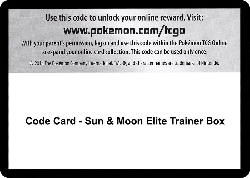 Image for Code Card - Sun & Moon Elite Trainer Box (SM Base Set) - Pokemon