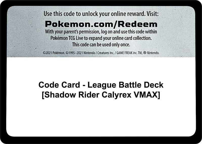 Image for Code Card - League Battle Deck [Shadow Rider Calyrex VMAX] - Pokemon
