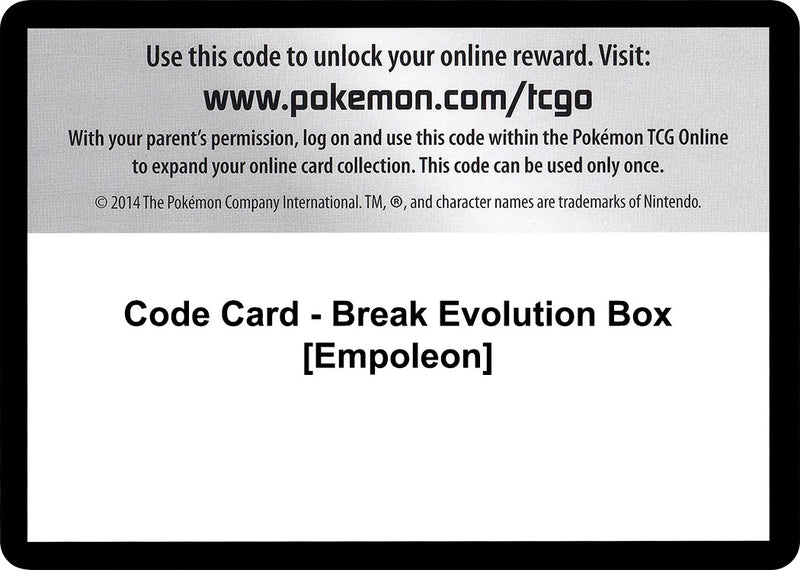 Image for Code Card - Break Evolution Box [Empoleon] (XY - BREAKthrough) (BKT) - Pokemon