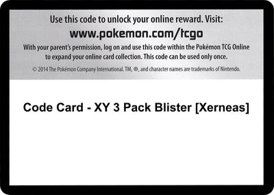 Code Card - XY 3 Pack Blister [Xerneas] (XY - BREAKthrough) (BKT)