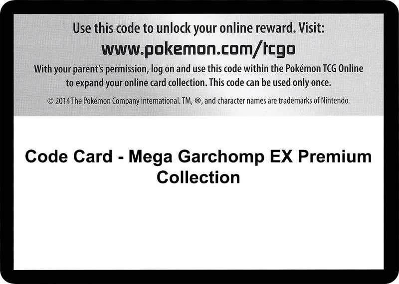 Image for Code Card - Mega Garchomp EX Premium Collection (XY - Evolutions) (EVO) - Pokemon
