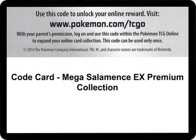 Code Card - Mega Salamence EX Premium Collection (XY - Evolutions) (EVO)