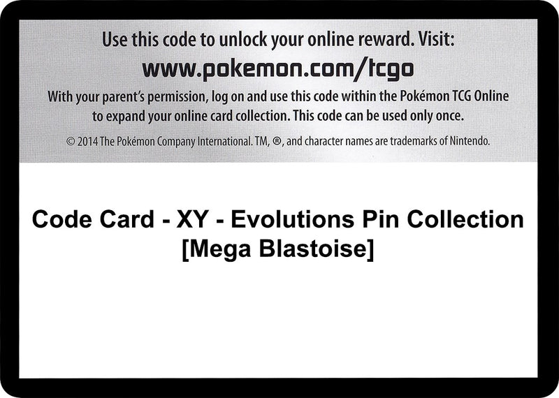 Image for Code Card - XY - Evolutions Pin Collection [Mega Blastoise] (XY - Evolutions) (EVO) - Pokemon