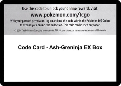 Code Card - Ash-Greninja EX Box (XY - Fates Collide) (FCO)
