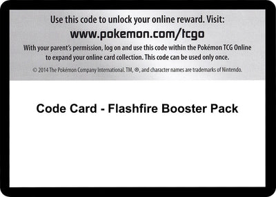 Code Card - Flashfire Booster Pack (XY - Flashfire) (FLF)