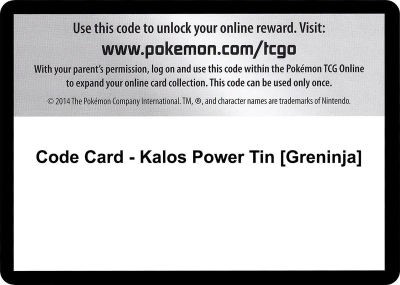 Image for Code Card - Kalos Power Tin [Greninja] (XY - Flashfire) (FLF) - Pokemon