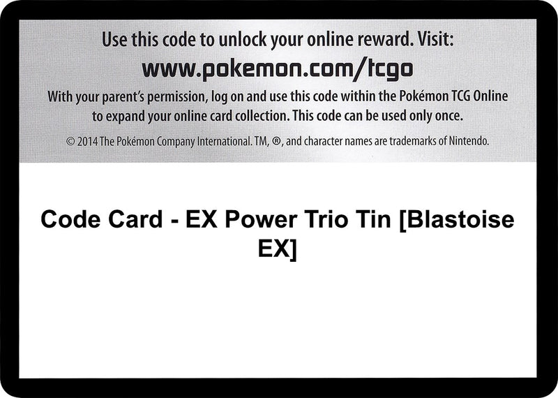 Image for Code Card - EX Power Trio Tin [Blastoise EX] (XY - Furious Fists) (FFI) - Pokemon