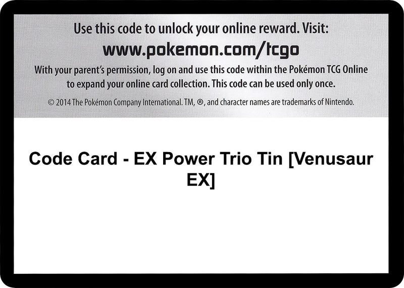 Image for Code Card - EX Power Trio Tin [Venusaur EX] (XY - Furious Fists) (FFI) - Pokemon