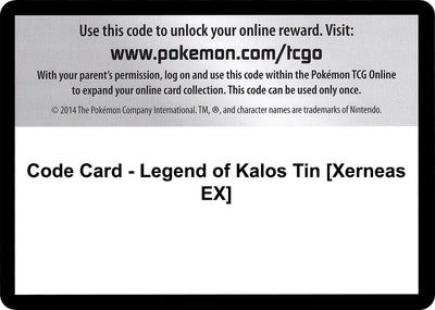 Code Card - Legend of Kalos Tin [Xerneas EX] (XY Base Set) (XY)