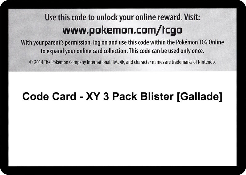 Image for Code Card - XY 3 Pack Blister [Gallade] (XY Base Set) (XY) - Pokemon