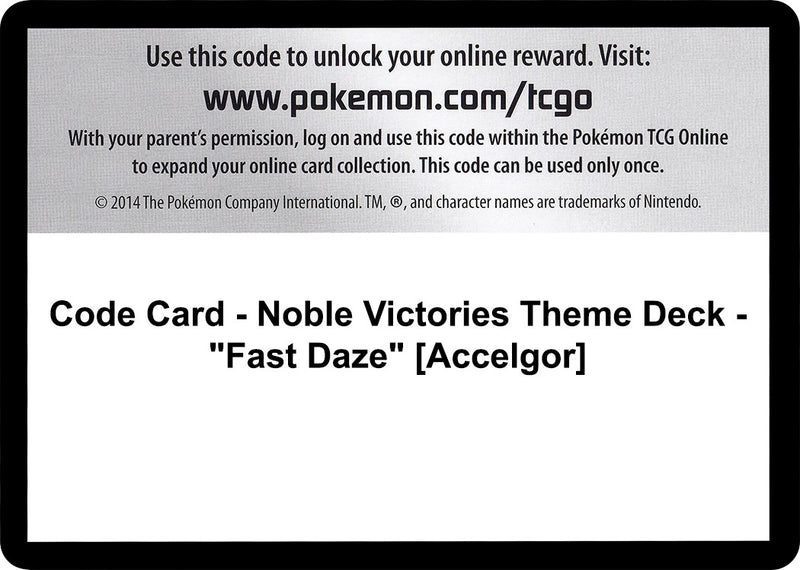 Image for Code Card - Noble Victories Theme Deck - "Fast Daze" [Accelgor] (Noble Victories) - Pokemon