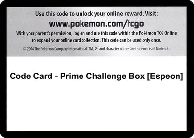 Code Card - Prime Challenge Box [Espeon] (Noble Victories)