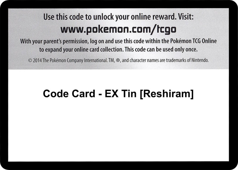 Image for Code Card - EX Tin [Reshiram] - Pokemon