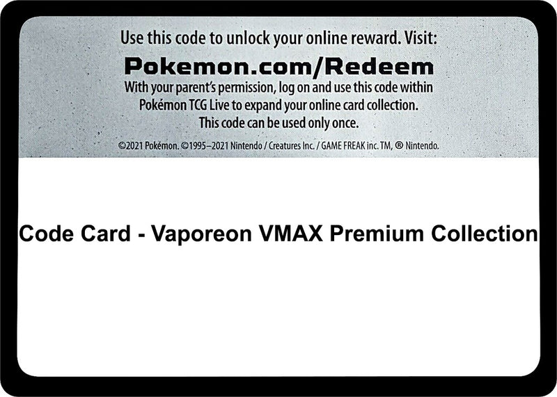 Image for Code Card - Vaporeon VMAX Premium Collection - Pokemon