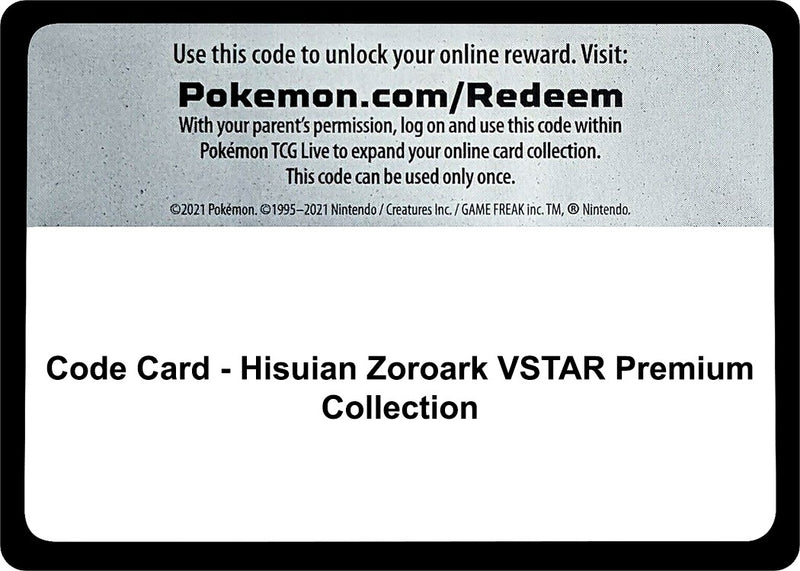 Image for Code Card - Hisuian Zoroark VSTAR Premium Collection (SWSH11: Lost Origin) - Pokemon