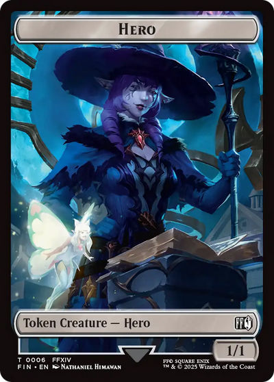 Hero (0006) // Wizard (0015) Double-Sided Token [FINAL FANTASY Tokens]