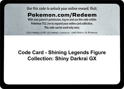Code Card - Shining Legends Figure Collection: Shiny Darkrai GX (Shining Legends)