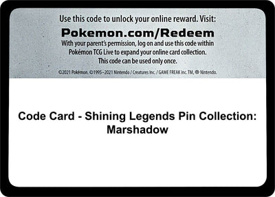 Code Card - Shining Legends Pin Collection: Marshadow (Shining Legends)