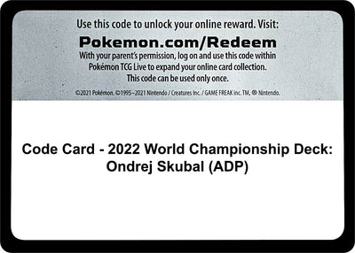Code Card - 2022 World Championship Deck: Ondrej Skubal (ADP) (World Championship Decks)