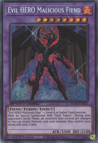 Evil HERO Malicious Fiend [SGX3-ENA21] Secret Rare