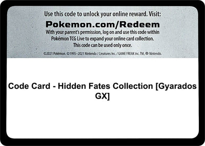 Code Card - Hidden Fates Collection [Gyarados GX]