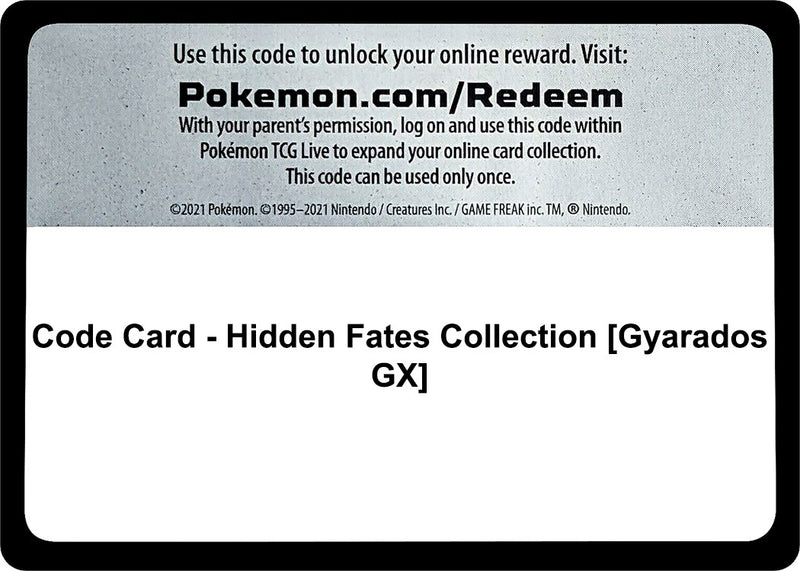 Code Card - Hidden Fates Collection [Gyarados GX]