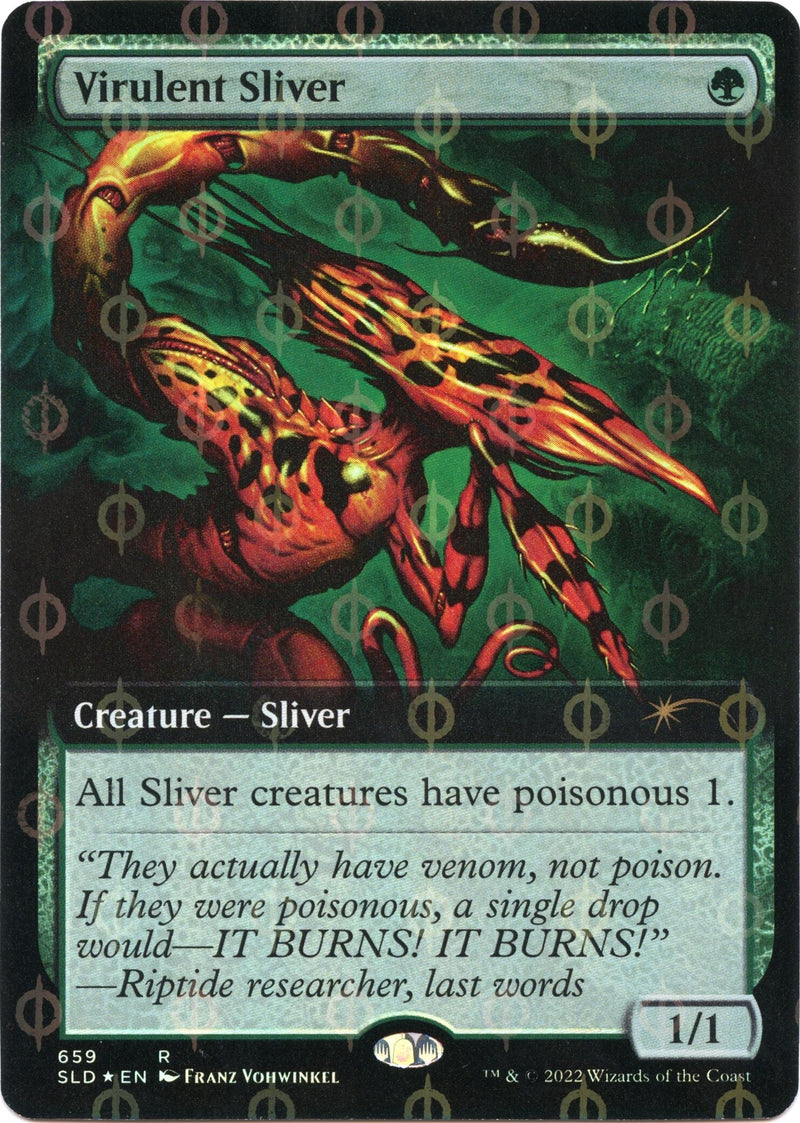 Virulent Sliver (Extended Art) (Step-and-Compleat Foil) [Secret Lair Drop Promos]