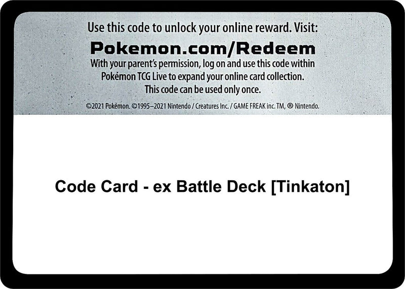 Image for Code Card - ex Battle Deck [Tinkaton] - Pokemon