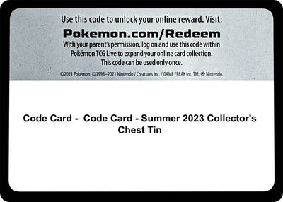 Code Card - Summer 2023 Collector's Chest Tin (SWSH05: Battle Styles)