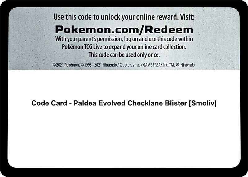 Image for Code Card - Paldea Evolved Checklane Blister [Smoliv] (SV02: Paldea Evolved) - Pokemon