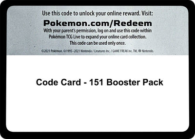 Code Card - 151 Booster Pack (SV: Scarlet & Violet 151)