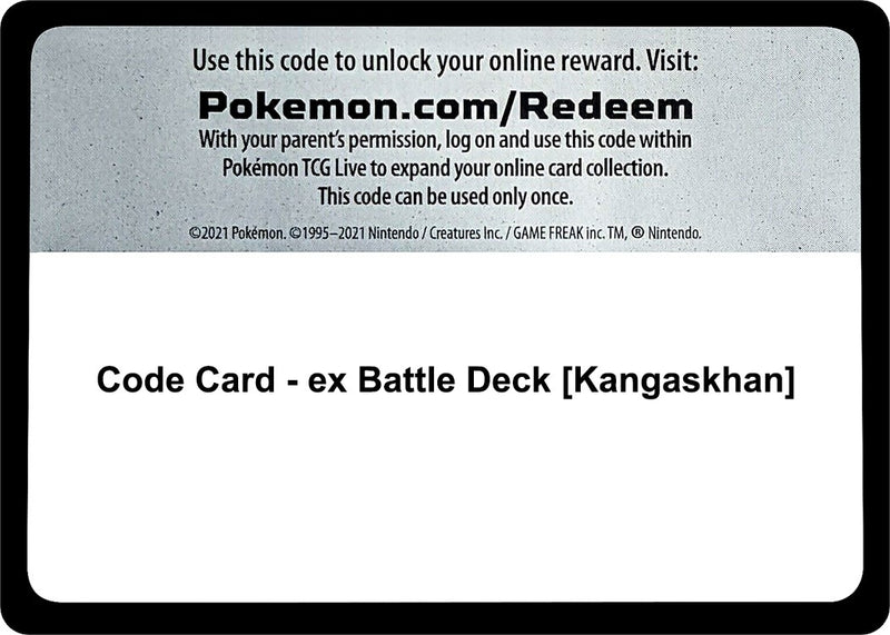 Image for Code Card - ex Battle Deck [Kangaskhan] - Pokemon