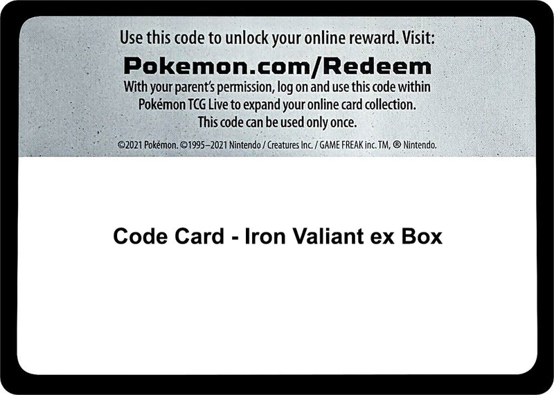Image for Code Card - Iron Valiant ex Box - Pokemon