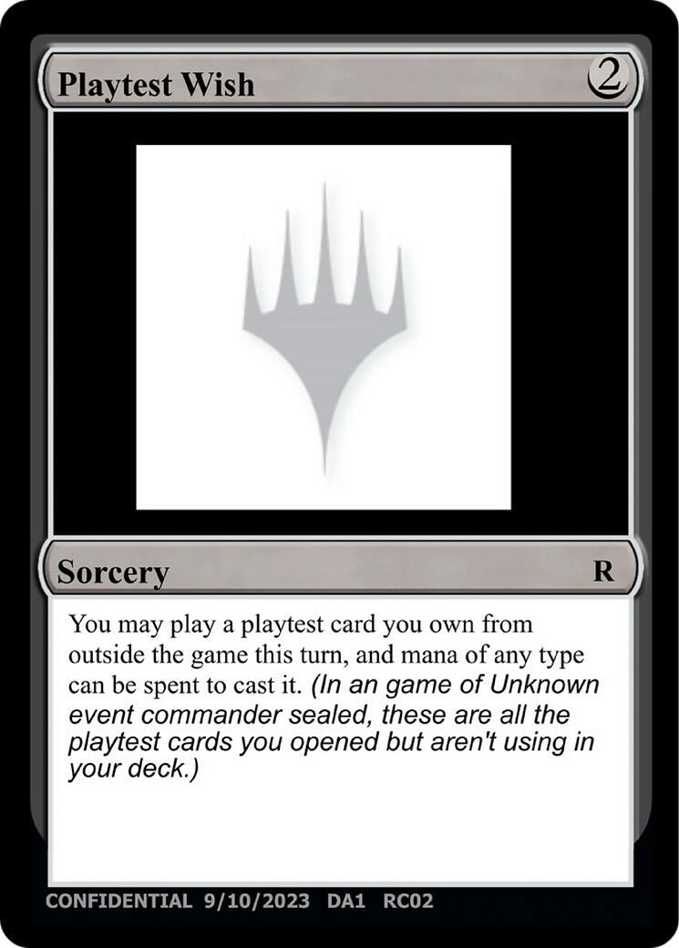 Image for Playtest Wish (Un-Known Event Playtest Cards) (UNK) - Magic: The Gathering
