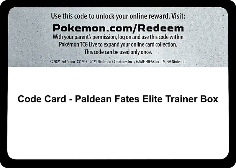 Image for Code Card - Paldean Fates Elite Trainer Box (SV: Paldean Fates) - Pokemon