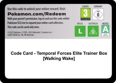 Code Card - Temporal Forces Elite Trainer Box [Walking Wake] (SV05: Temporal Forces)