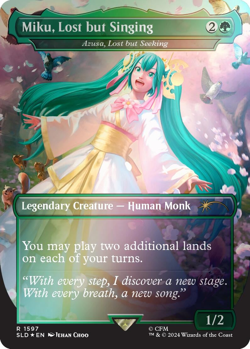 Image for Miku, Lost but Singing - Azusa, Lost but Seeking (Rainbow Foil) (Secret Lair Drop Series) (1597) (SLD) - Magic: The Gathering