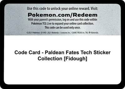 Code Card - Paldean Fates Tech Sticker Collection [Fidough] (SV: Paldean Fates)