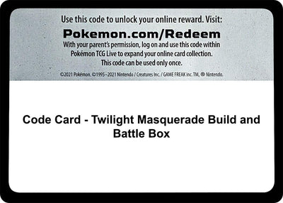 Code Card - Twilight Masquerade Build and Battle Box (SV06: Twilight Masquerade)