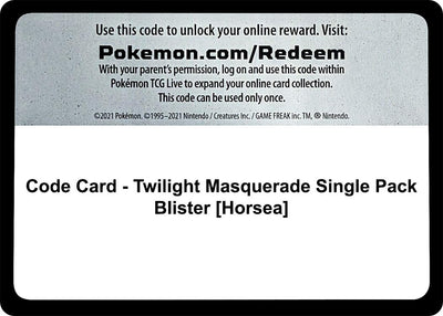 Code Card - Twilight Masquerade Single Pack Blister [Horsea] (SV06: Twilight Masquerade)