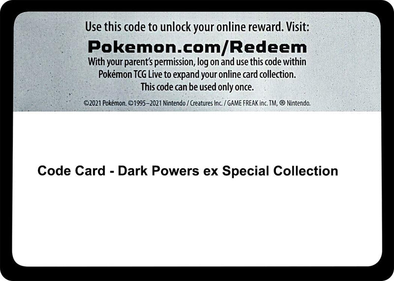 Image for Code Card - Dark Powers ex Special Collection - Pokemon