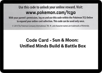 Code Card - Sun & Moon Unified Minds Build & Battle Box (SM - Unified Minds)