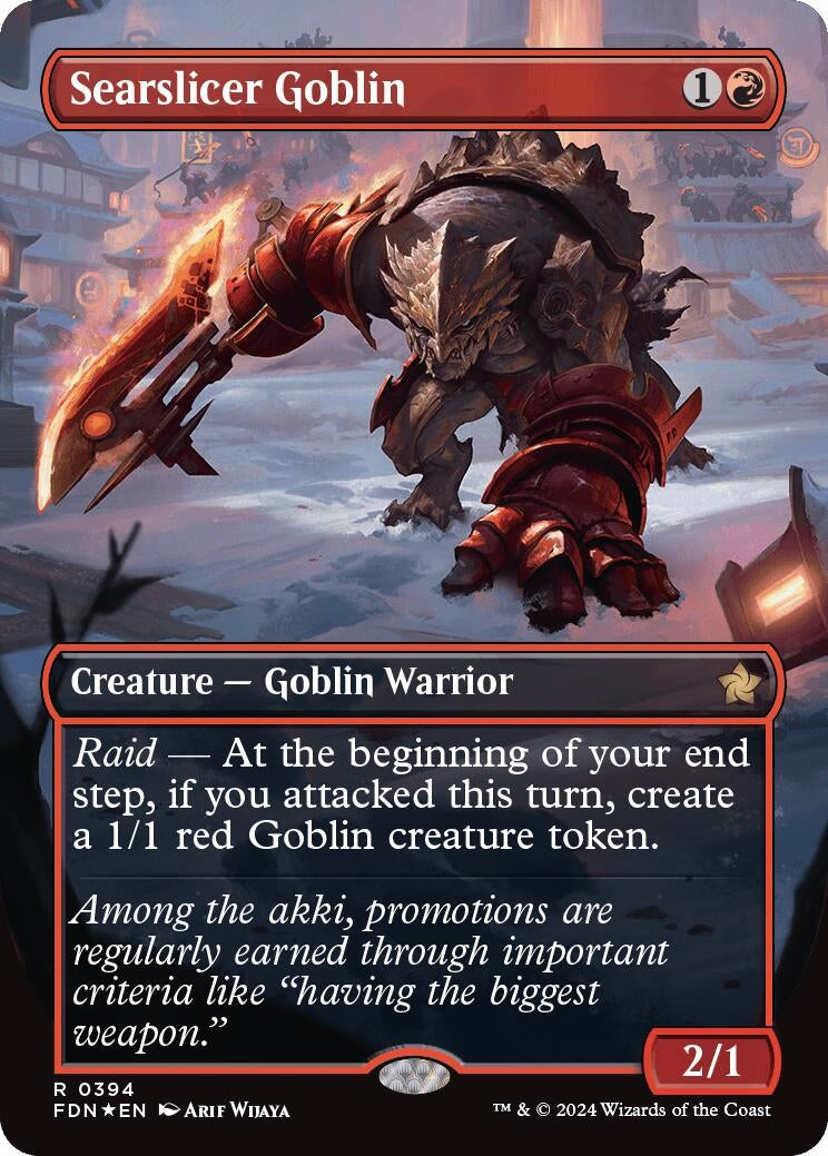 Searslicer Goblin (Borderless) (Mana Foil) [Foundations]