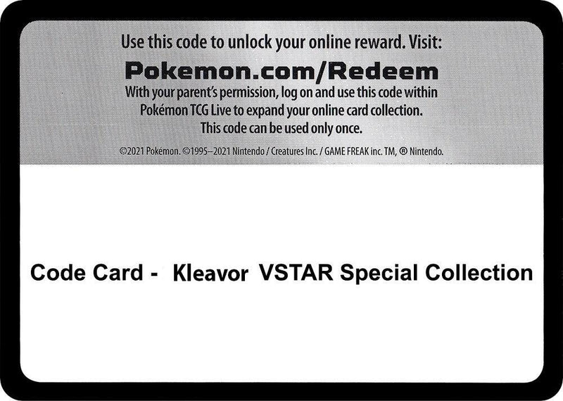 Code Card - Kleavor VSTAR Special Collection