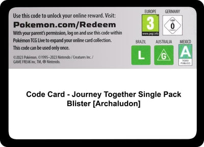 Code Card - Journey Together Single Pack Blister [Archaludon] (SV09: Journey Together)