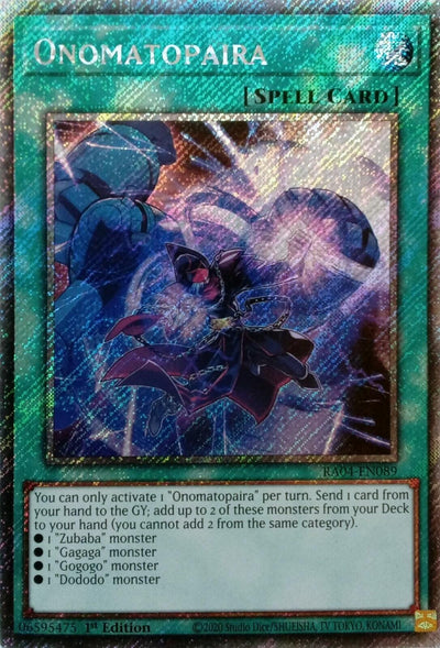Onomatopaira [RA04-EN089] Platinum Secret Rare