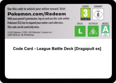 Code Card - League Battle Deck [Dragapult ex] (SV05: Temporal Forces)