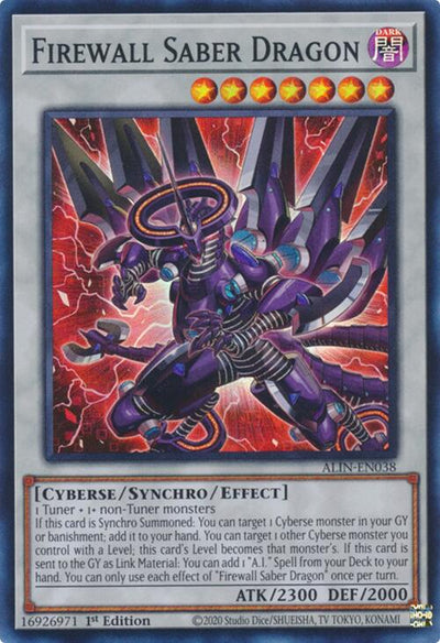 Firewall Saber Dragon [ALIN-EN038] Super Rare